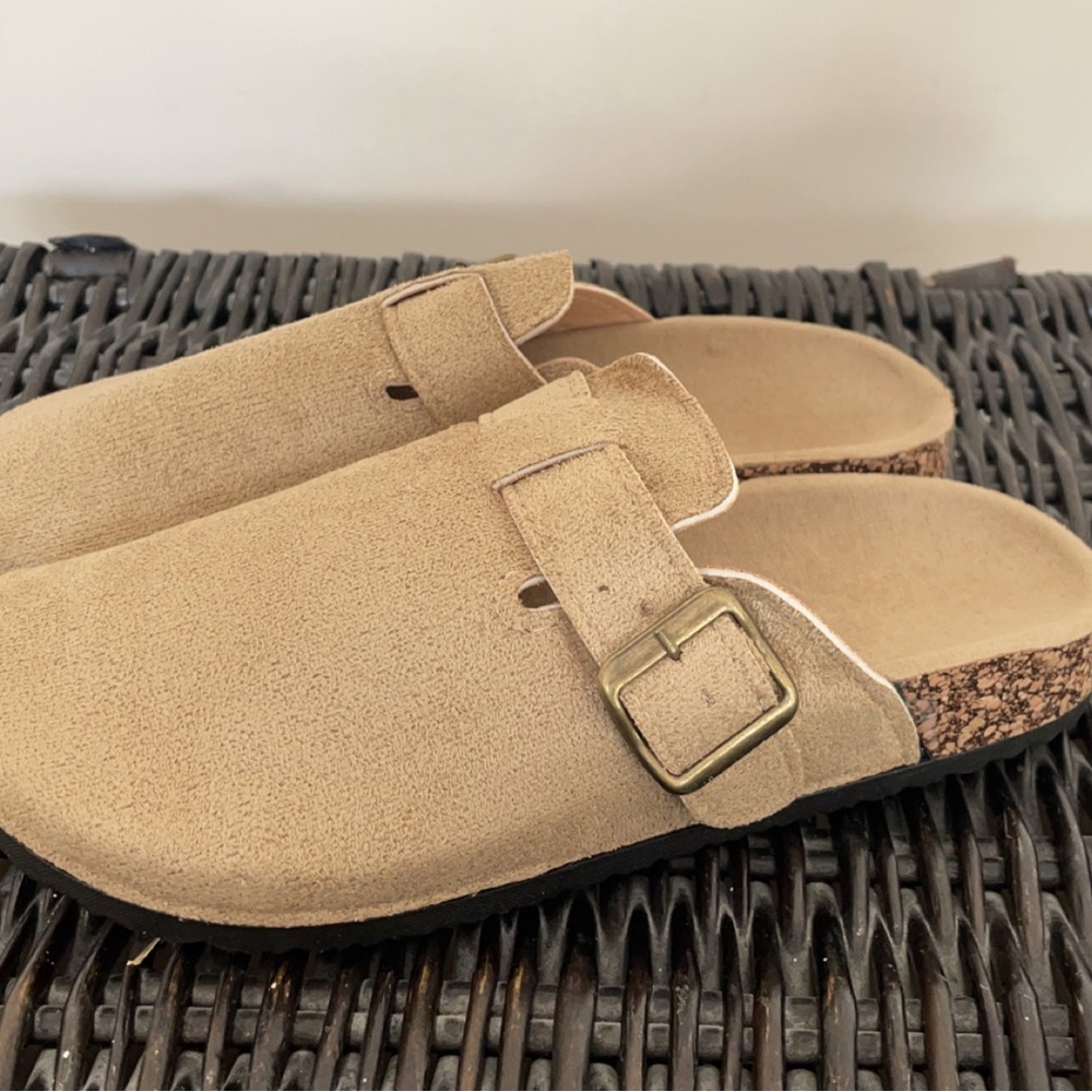 Tan Suede Clogs
